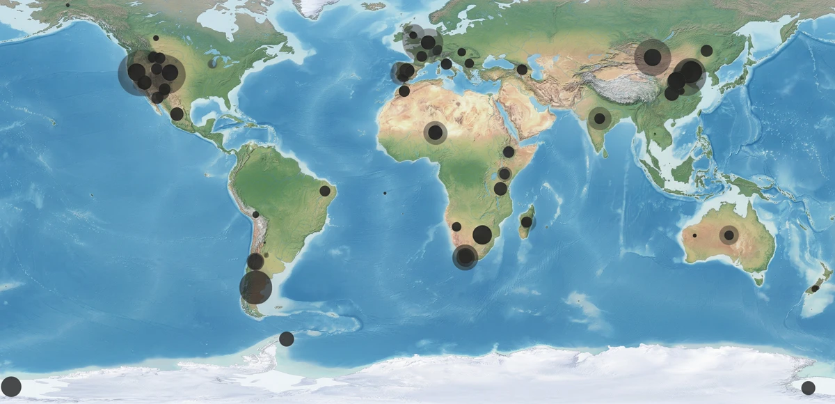Can dinosaur fossils be found all over the world?